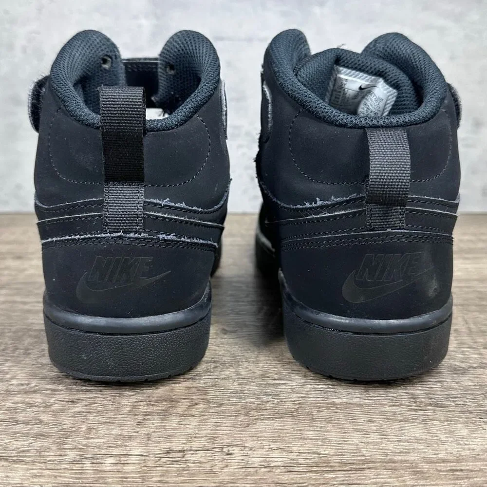 Nike~Boys~Black Court Borough Mid 2 Basketball Shoes (CW5867-001)~Size 5Y‎